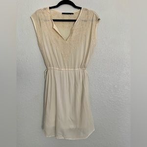 Ark Co Womens Dress Cover Up Size Small Ivory Draw String Waist Embroidered